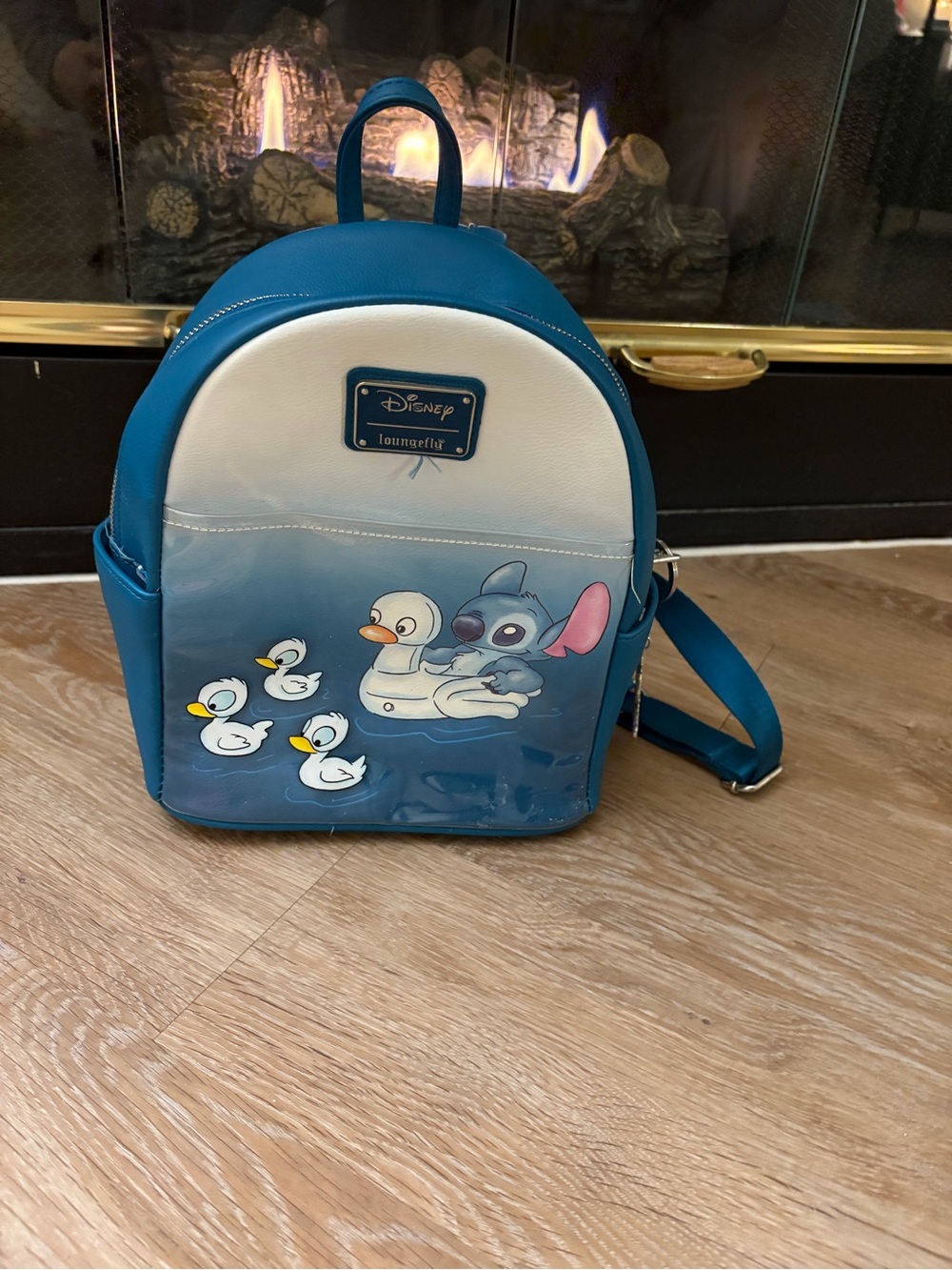 Disney Loungefly Stitch Ducklings Mini Backpack - Teal & White